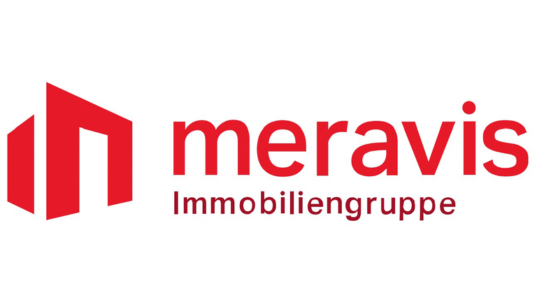Meravis Logo roter Text